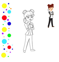 Coloring And Colored Image A Female Bodyguard