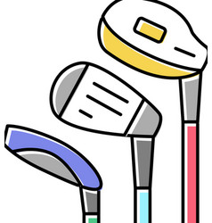 Golf Clubs Color Icon