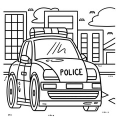 Police Car Coloring Page For Kids