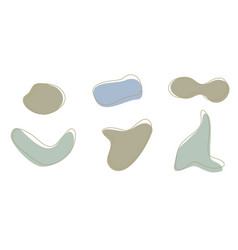 Set Of Organic Irregular Blob Shapes With Stroke