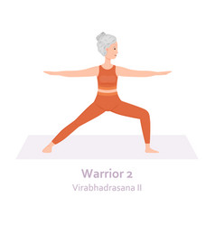 Warrior 2 Yoga Pose Virabhadrasana Ii Elderly