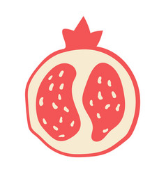 Cute Doodle Half Sliced Pomegranate