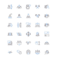 Group Line Icons Collection Unity Diversity