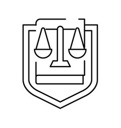 Law Symbol With Scales Line Icon