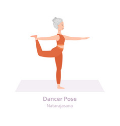 Dancer Yoga Pose Natarajasana Elderly Woman