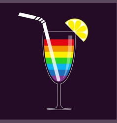 Rainbow Cocktail Straw Lemon Slice Drink Gay