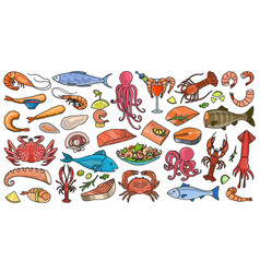 Seafood Color Set Icon Icon