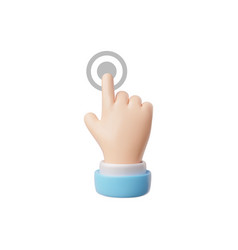 3d Hand Icon Pressing Virtual Button