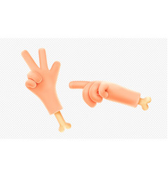 3d Render Hand Gestures Palm With Bone Pointing