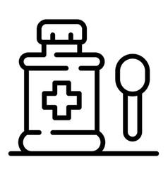 Cough Syrup Spoon Icon Outline Style