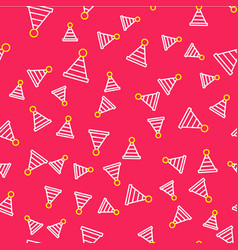 Line Party Hat Icon Isolated Seamless Pattern