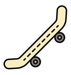 Side Of Skateboard Icon Color Outline