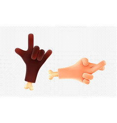 3d Render Hand Gestures Black And White Palms