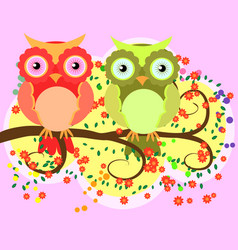 Bright Cartoonish Flirtatious Loving Owls