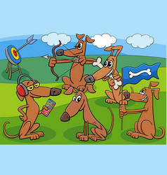 Cartoon Dogs And Puppies Characters Group Outdoor