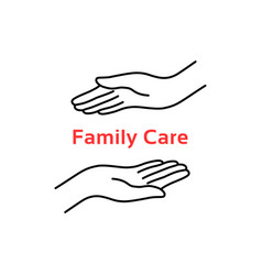 Family Care Logo With Thin Line Hand