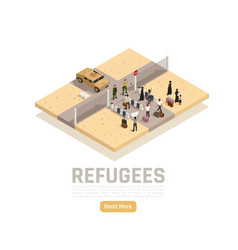 Refugees Isometric Composition