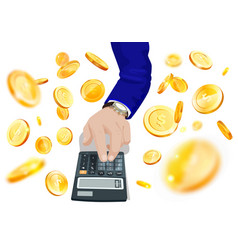 Save And Invest Money Icon Of Calculate Tax