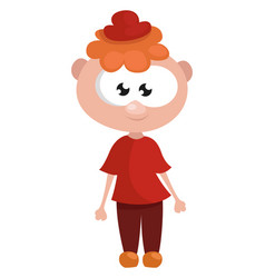 Boy With Ginger Hair On White Background