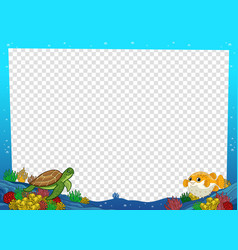 Frame Design Of Funny Cartoon Coral Reef