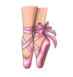 Ballerina Is Legs In Pointe Shoes