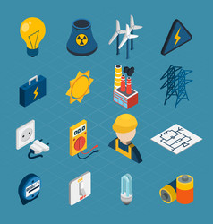 Electricity Isometric Icons