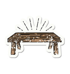 Grunge Sticker Tattoo Style Wood Table