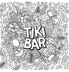 Tiki Bar Hand Drawn Cartoon Doodle