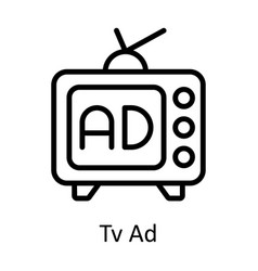 Tv Ad Outline Icon Design D