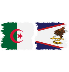 American Samoa And Algeria Grunge Flags Connection