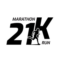 Black Silhouette Marathon Run Event Logo Template