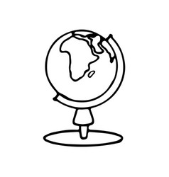 Hand Drawn Doodle School Globe On A Stand Element