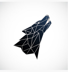 Abstract Polygonal Howling Wolf Design Wild Wolf