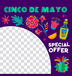 Cinco De Mayo Special Offer Banner Mexican Cactus