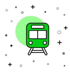 Filled Outline Train And Railway Icon Isolated