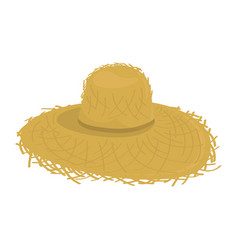 Old Wide Brimmed Straw Hat Of Rural Farmer