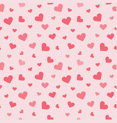 Pattern With Scarlet Hearts And Small Polka Dots