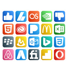 20 Social Media Icon Pack Including Css Outlook