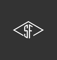 Initials Sf Logo Monogram With Simple Diamond