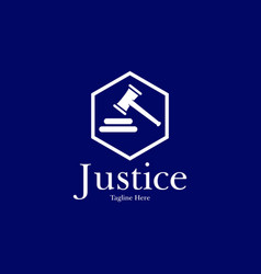 Justice Logo Design Template With Hammer