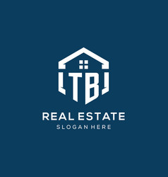 Letter Tb Logo For Real Estate With Hexagon Style