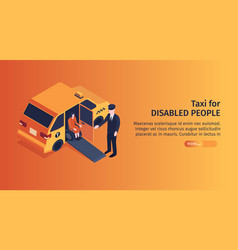 Accessible Taxi Isometric Banner