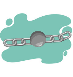 Old Fashioned Or Retro Ball And Iron Chain Concept