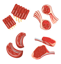 Raw Pork Lamb Beef Chops Rack