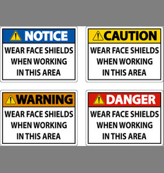 Wear Face Shields In This Area Sign On White