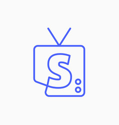 S Letter Mark Channel Television Tv Logo Icon