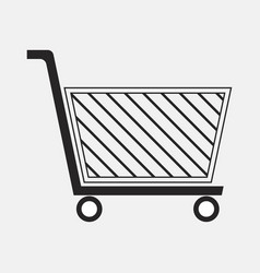 Simple Outline Icon Of Grocery Cart For Shopping