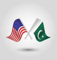 Two Crossed American And Pakistani Flags