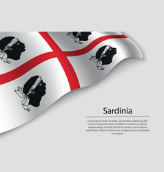 Wave Flag Of Sardinia Is A Region Of Italy