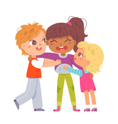 Hug Support And Care From Kids To Best Friend